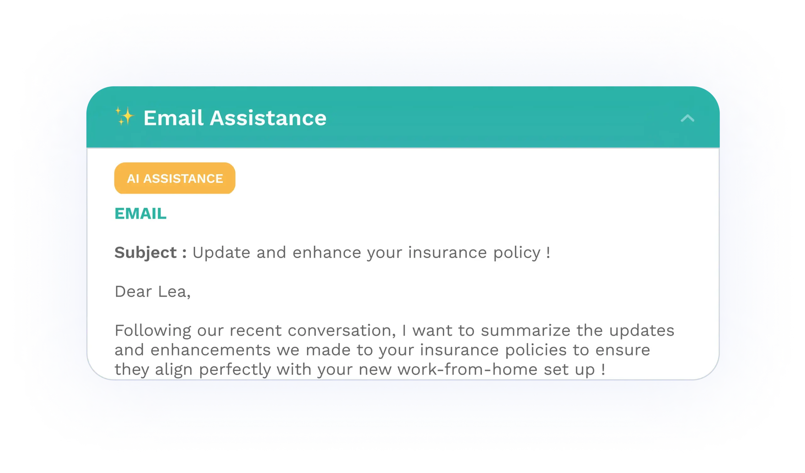 Zelros Gen AI - Email Assistance